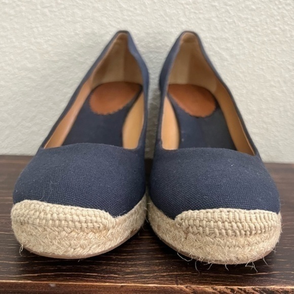 J. Crew navy wedge espadrille shoes size 10 EUC - Picture 3 of 7